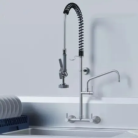 ducha de prelavado (pared) con grifería.