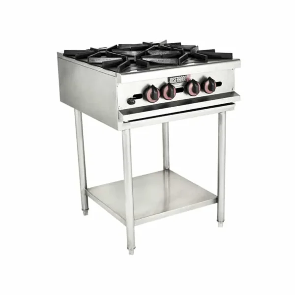Cocina 4 puestos M-5040 Estufa de gas industrial con cuatro quemadores.